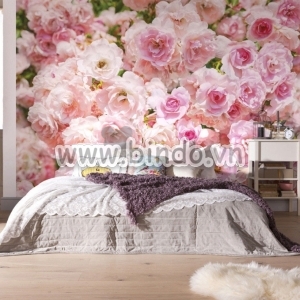 Decal dán tường Tranh Hoa hồng khổ lớn dán tường quán, phòng khách ngủ đẹp