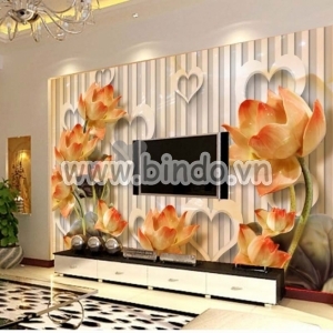 Decal dán tường Tranh hoa hồng màu cam, nền trái tim trắng khổ lớn Decal dán tường Tranh hoa hồng màu cam, nền trái tim trắng khổ lớn