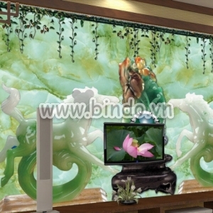 Decal dán tường Tranh đôi ngựa ngọc bích trắng xanh dương và dây leo khổ lớn dán tường Decal dán tường Tranh đôi ngựa ngọc bích trắng xanh dương và dây leo khổ lớn dán tường