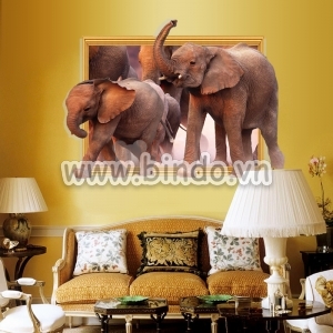 Decal dán tường Decal cửa sổ 3d voi dán trang trí quán, dán tường đẹp Decal dán tường Decal cửa sổ 3d voi dán trang trí quán, dán tường đẹp