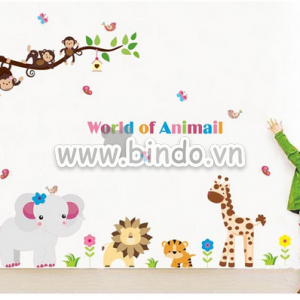 Decal dán tường Voi xám và các bạn decal dán tường, phòng bé gái, kiểu hàn quốc, cao cấp ở TPHCM Decal dán tường Voi xám và các bạn decal dán tường, phòng bé gái, kiểu hàn quốc, cao cấp ở TPHCM
