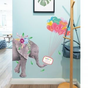 Decal dán tường Decal voi yêu thương, chi tiết rời, dán phòng bé, TPHCM khổ 0,88 x 0,92 (m) (dài x rộng)