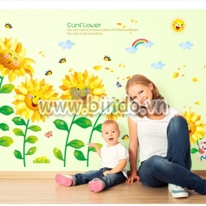 Decal dán tường Vườn hoa hướng dương Decal dán tường Vườn hoa hướng dương