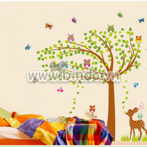 Decal dán tường Vườn hươu to