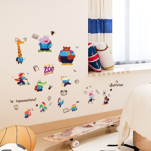 Decal dán tường Decal dán vườn thú 22, dán theo sở thích, trường mầm non, TPHCM 