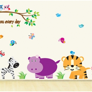 Decal dán tường Vườn thú 4