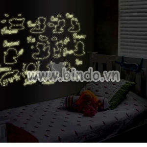 Decal dán tường Vườn thú dạ quang
