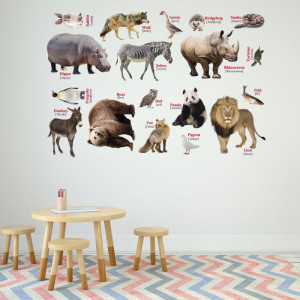 Decal dán tường Decal Vườn thú đáng yêu cho bé Decal dán tường Decal Vườn thú đáng yêu cho bé