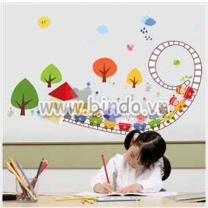 Decal dán tường Vườn thú đi siêu tốc