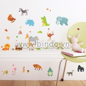 Decal dán tường Vườn thú hoang dã