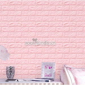 Xốp dán tường màu hồng phấn