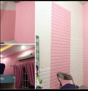 Xốp dán tường màu hồng phấn 7mm