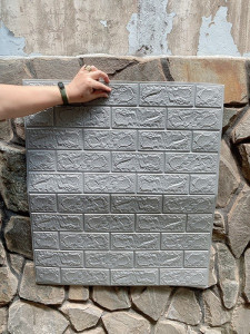 Decal dán tường Xốp dán tường màu xám bạc dày 4mm (70cm x 77cm)