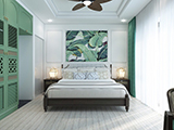 Hình ảnh lá chuối nhiệt đới dán phòng ngủ
